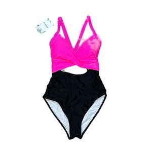 NWT Eomenie One Piece Swimsuit size Small Tummy Control Cutout High Waisted